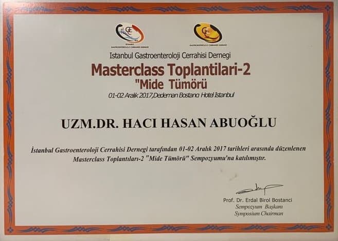 Masterclass — Mide Tümörü Sempozyumu, 2017