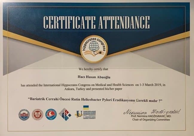 Hippocrates Congress — Bariatrik Cerrahi Bildiri, 2019