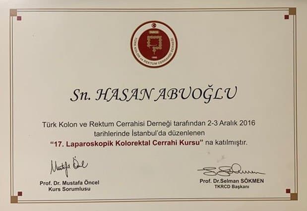 17. Laparoskopik Kolorektal Cerrahi Kursu, 2016