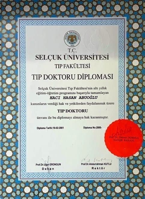Tıp Doktoru Diploması — Selçuk Üniversitesi, 2001